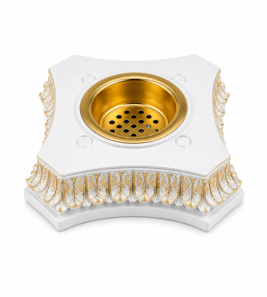 Mosque White And Gold Bakhoor Burner
