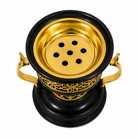 Metal Cup Black And Gold Bakhoor Burner