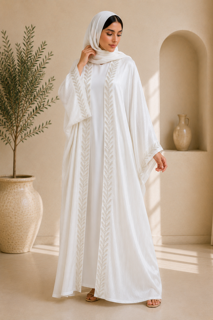 White Organza Abaya