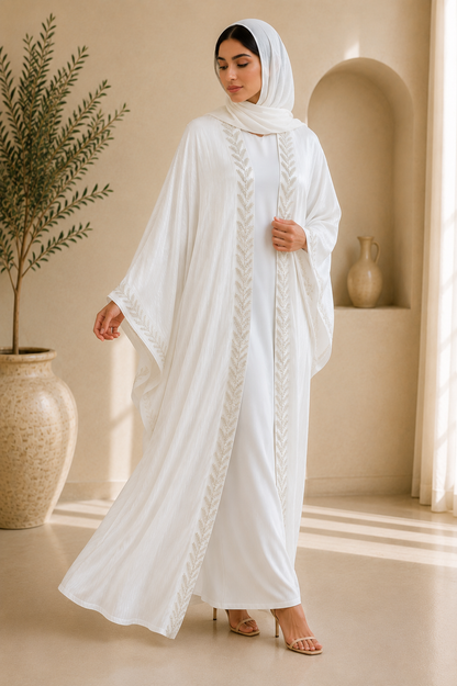 White Organza Abaya