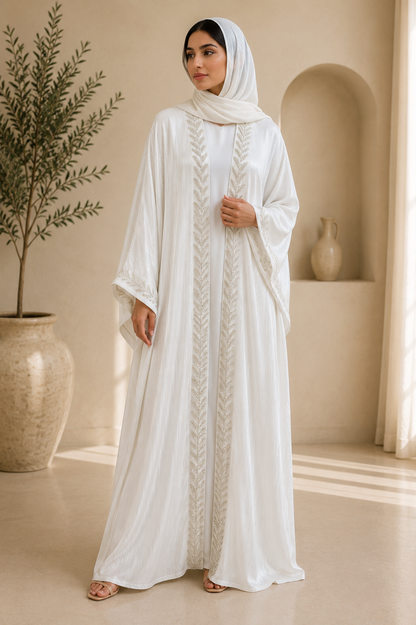 White Organza Abaya