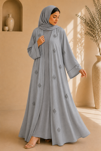 Grey Linen Abaya