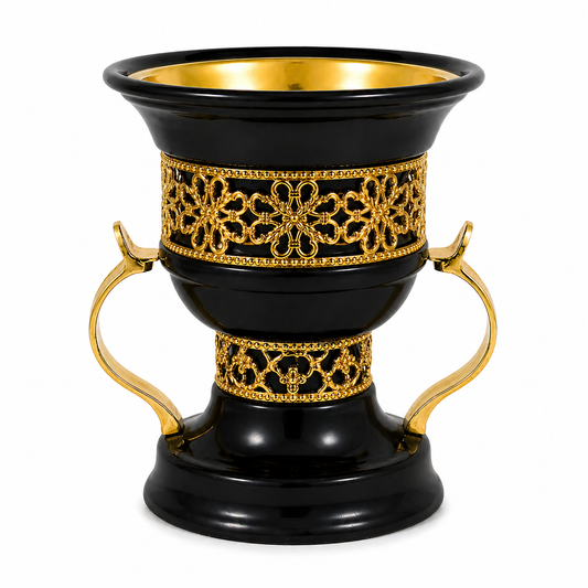 Metal Cup Black And Gold Bakhoor Burner