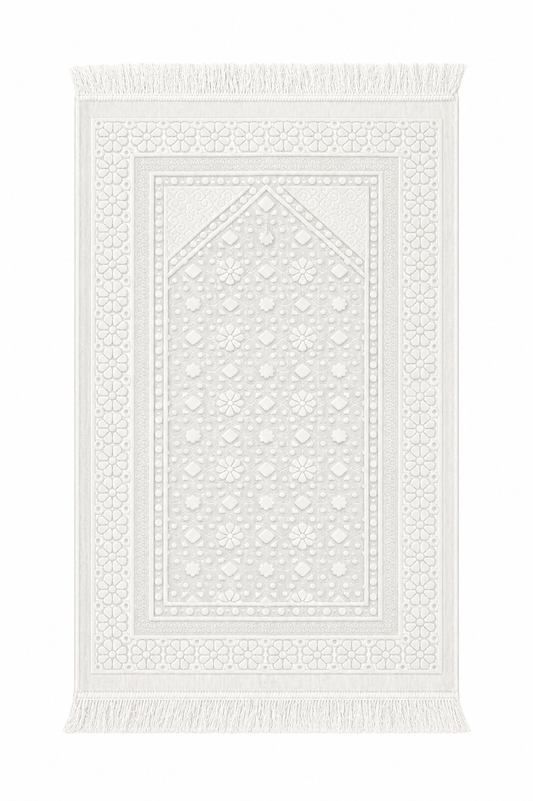 White Mehrab Prayer Mat