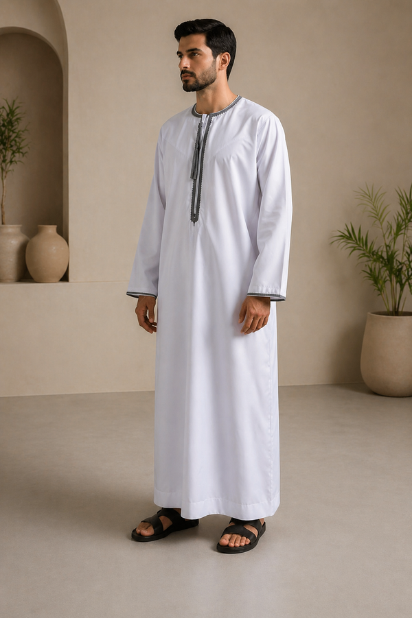 White And Grey Omani Design