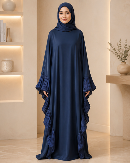 Blue Butterfly Ruffle Abaya