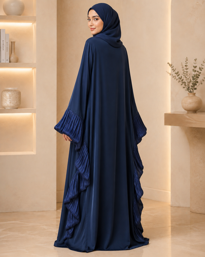 Blue Butterfly Ruffle Abaya