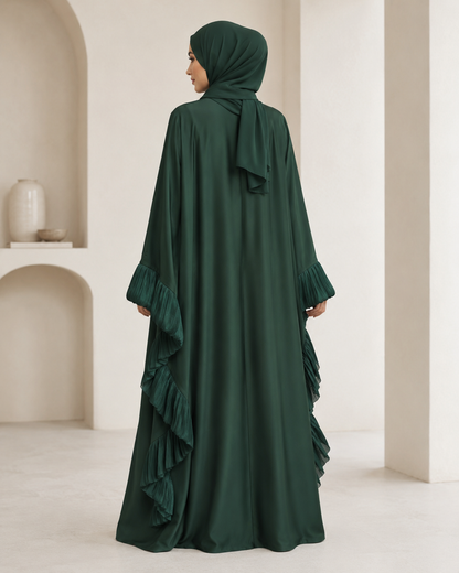 Green Butterfly Ruffle Abaya