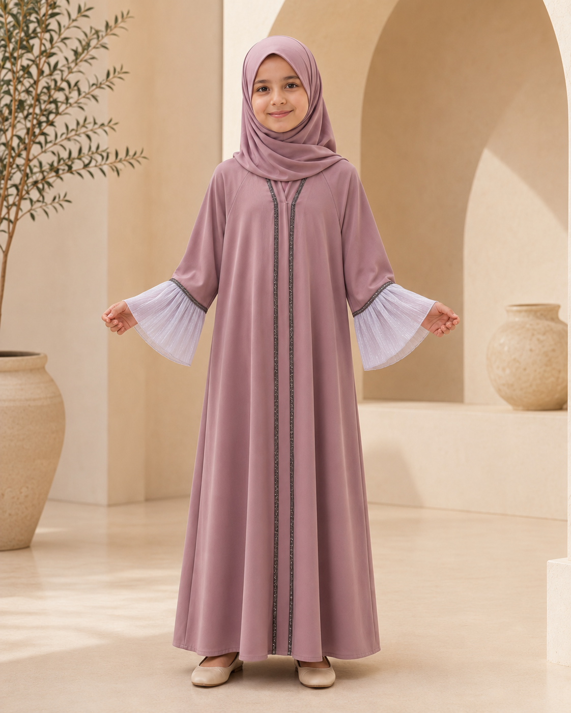 Pink Kids Abaya