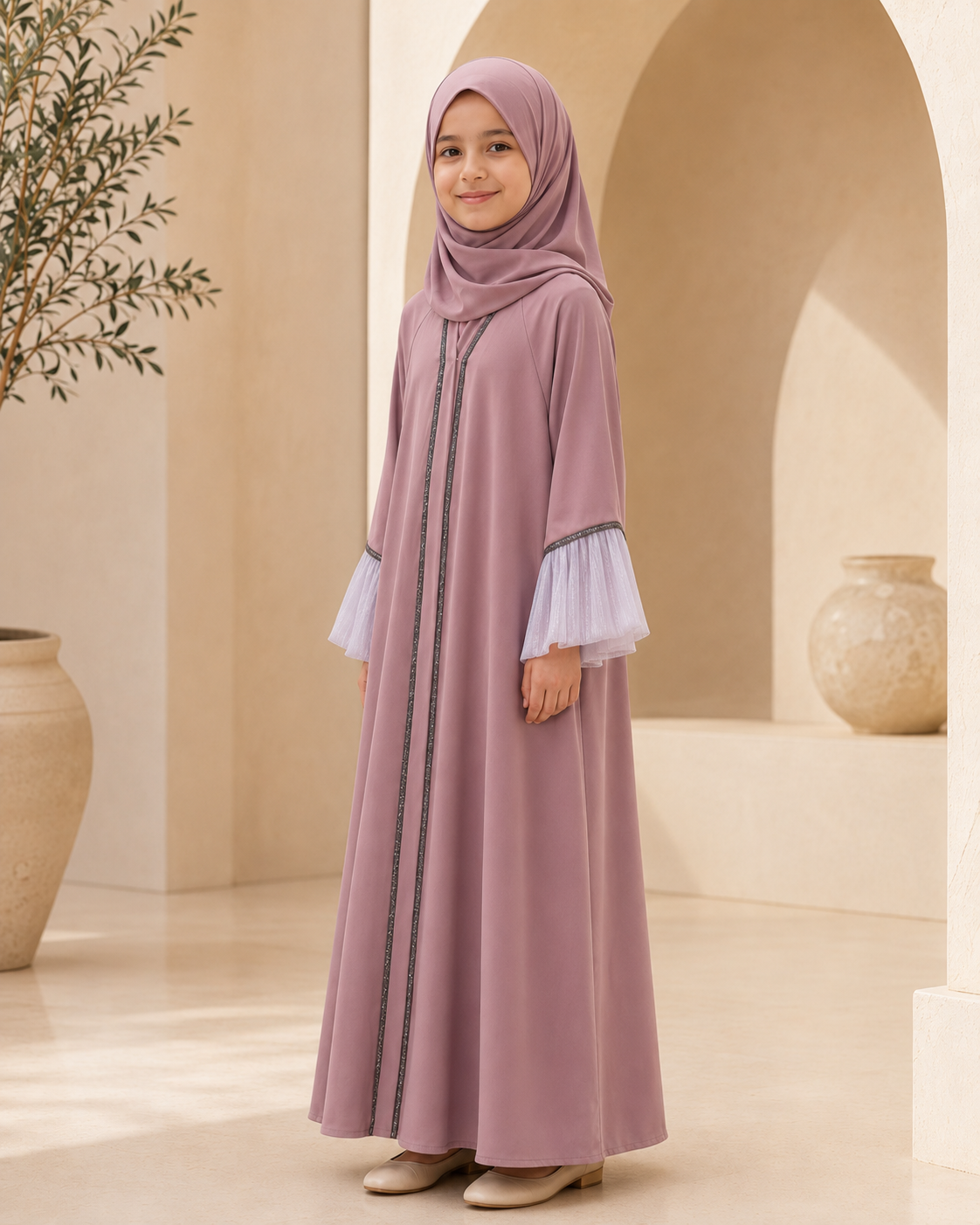 Pink Kids Abaya