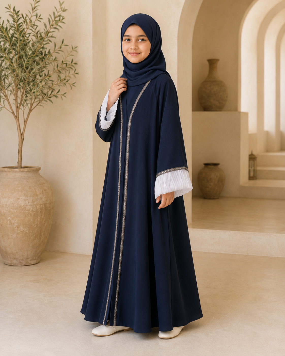 Navy Blue Kids Abaya