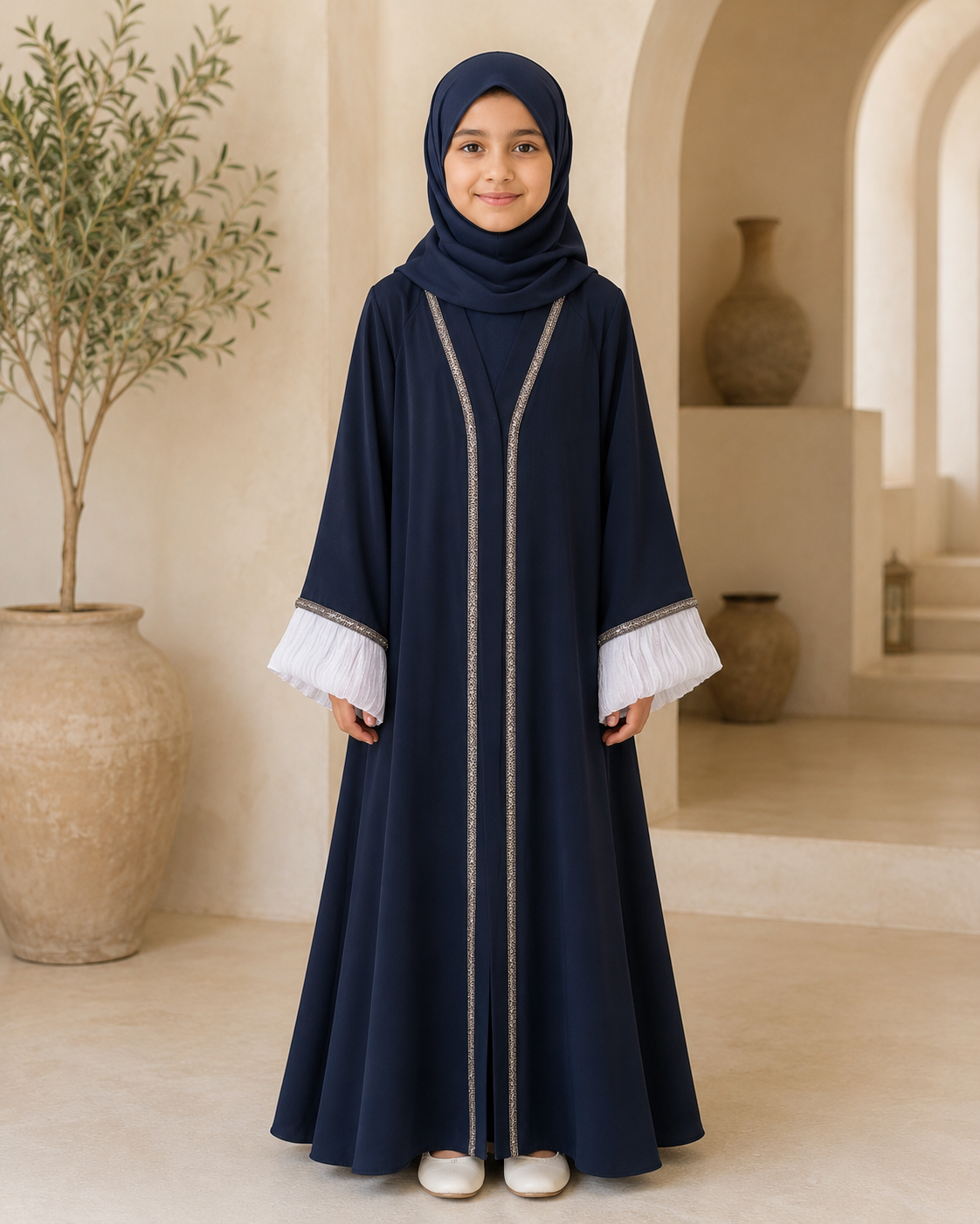 Navy Blue Kids Abaya