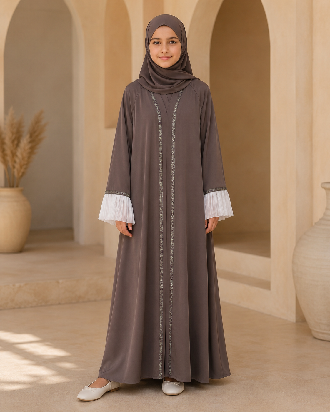 Brown Kids Abaya