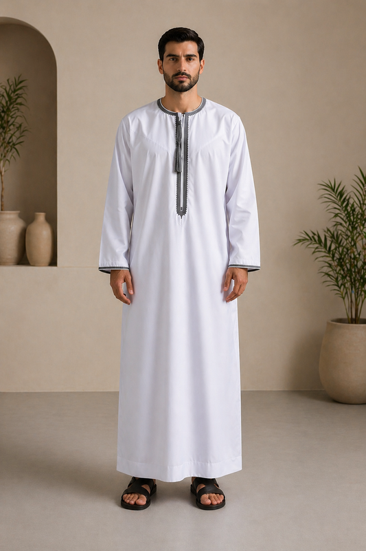 White And Grey Omani Design