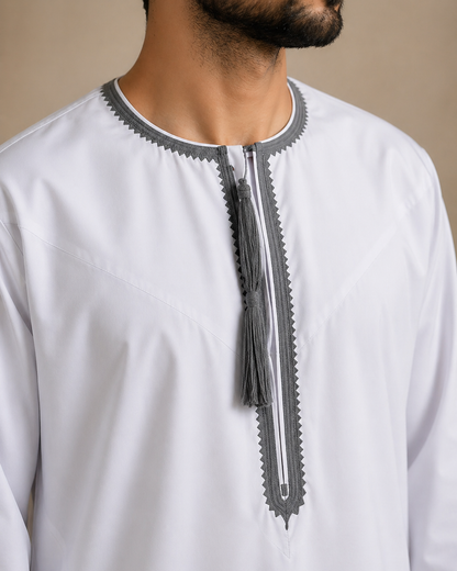 White And Grey Omani Design