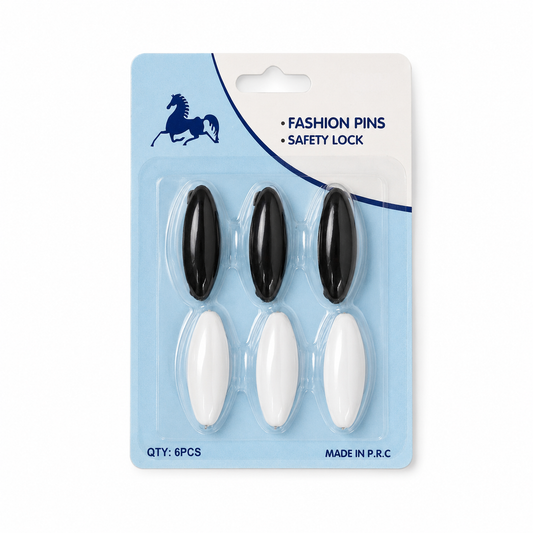 Black And White Hijab Safety Pins