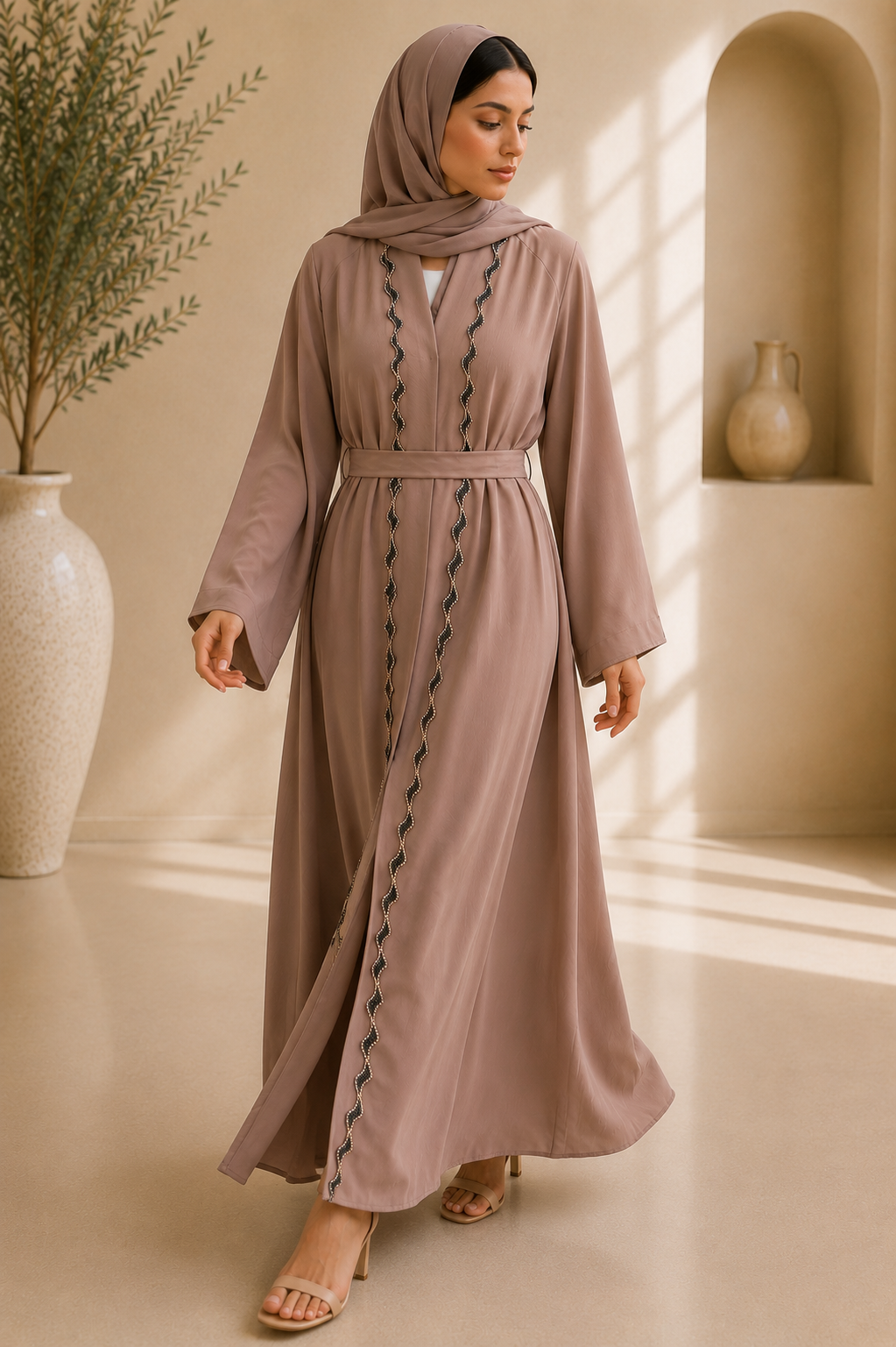 Beige Umbrella Abaya