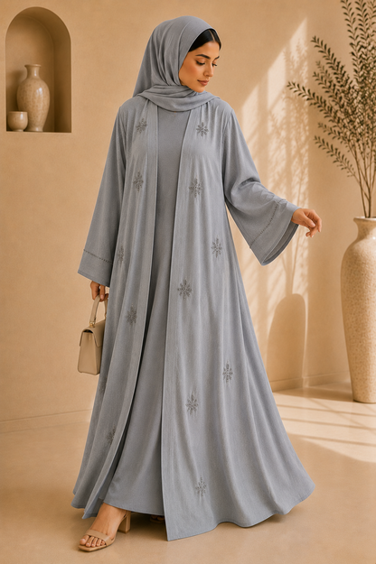 Grey Linen Abaya