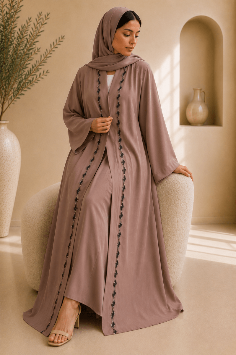 Beige Umbrella Abaya - Adhkar