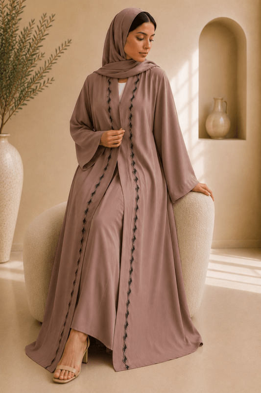 Beige Umbrella Abaya - Adhkar