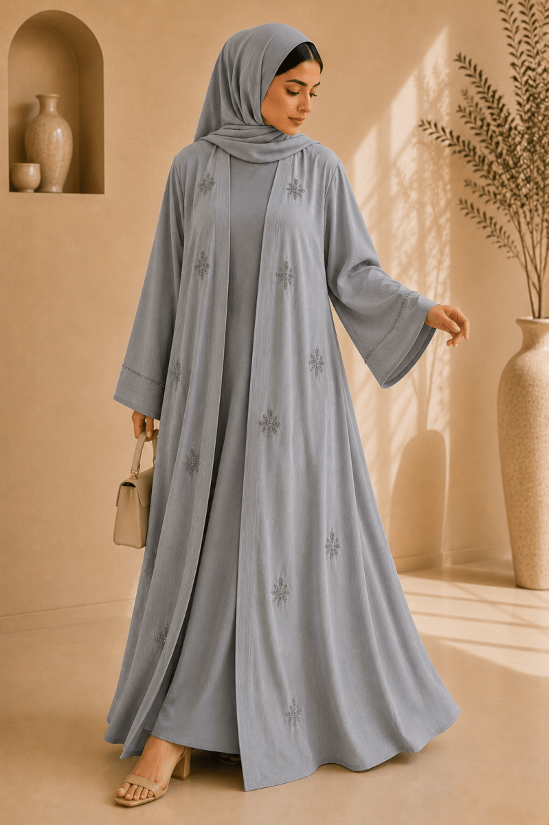 Grey Linen Abaya - Adhkar