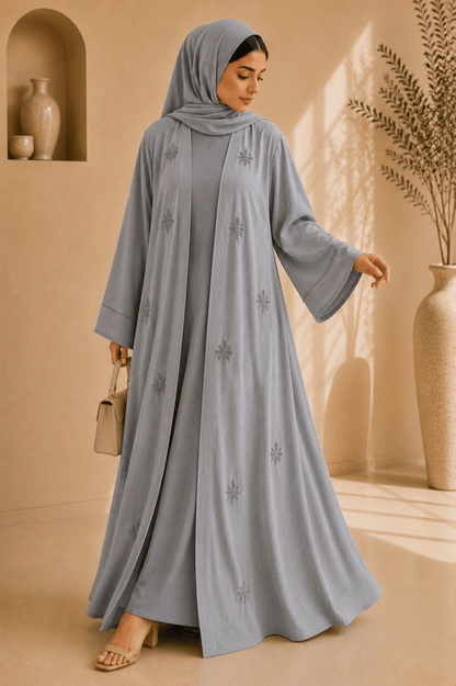 Grey Linen Abaya - Adhkar