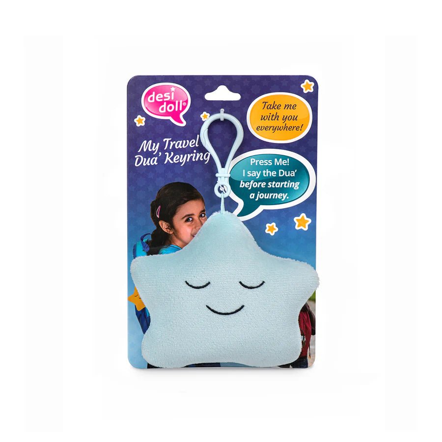 My Travel Dua Keyring - Blue - by Desi Doll Company - Adhkar