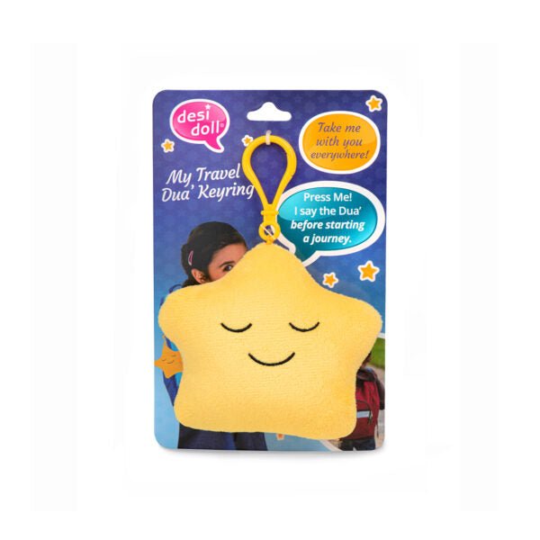 My Travel Dua Keyring - Yellow - by Desi Doll Company - Adhkar