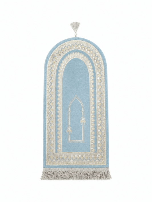 Pastel Blue Kids Prayer Mat - Adhkar