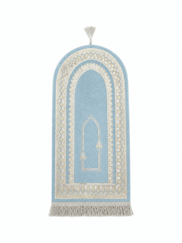 Pastel Blue Kids Prayer Mat - Adhkar