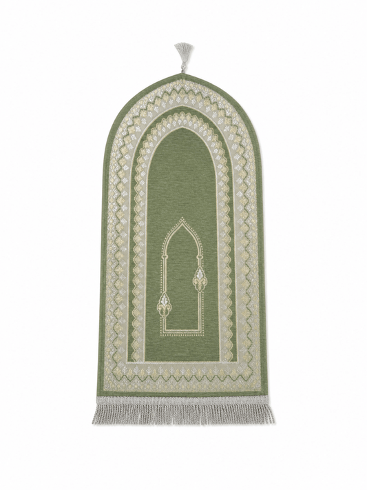 Pastel Green Kids Prayer Mat - Adhkar