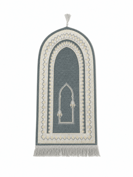 Pastel Grey Kids Prayer Mat - Adhkar