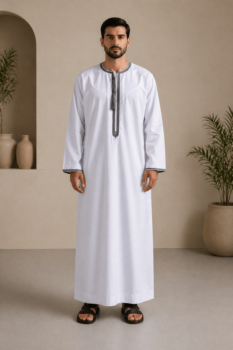 White And Grey Omani Design - Adhkar