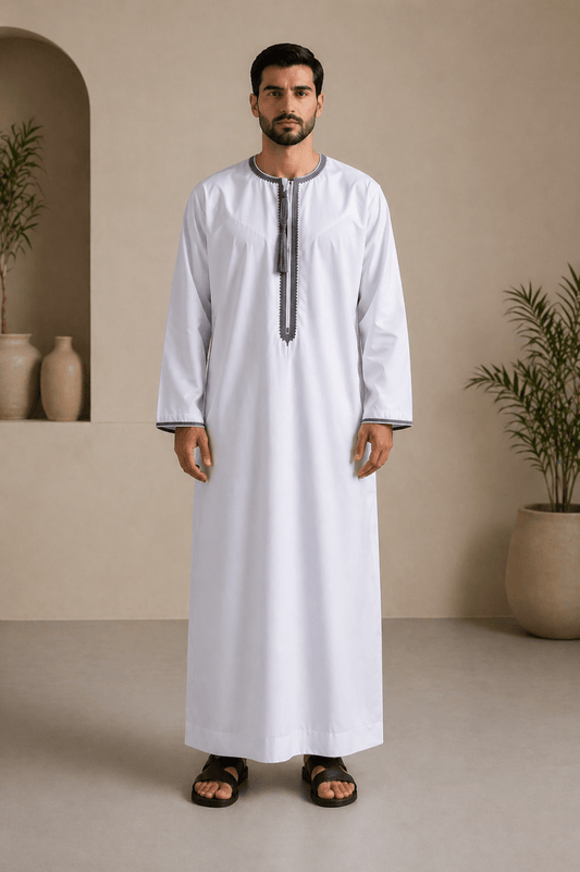 White And Grey Omani Design - Adhkar