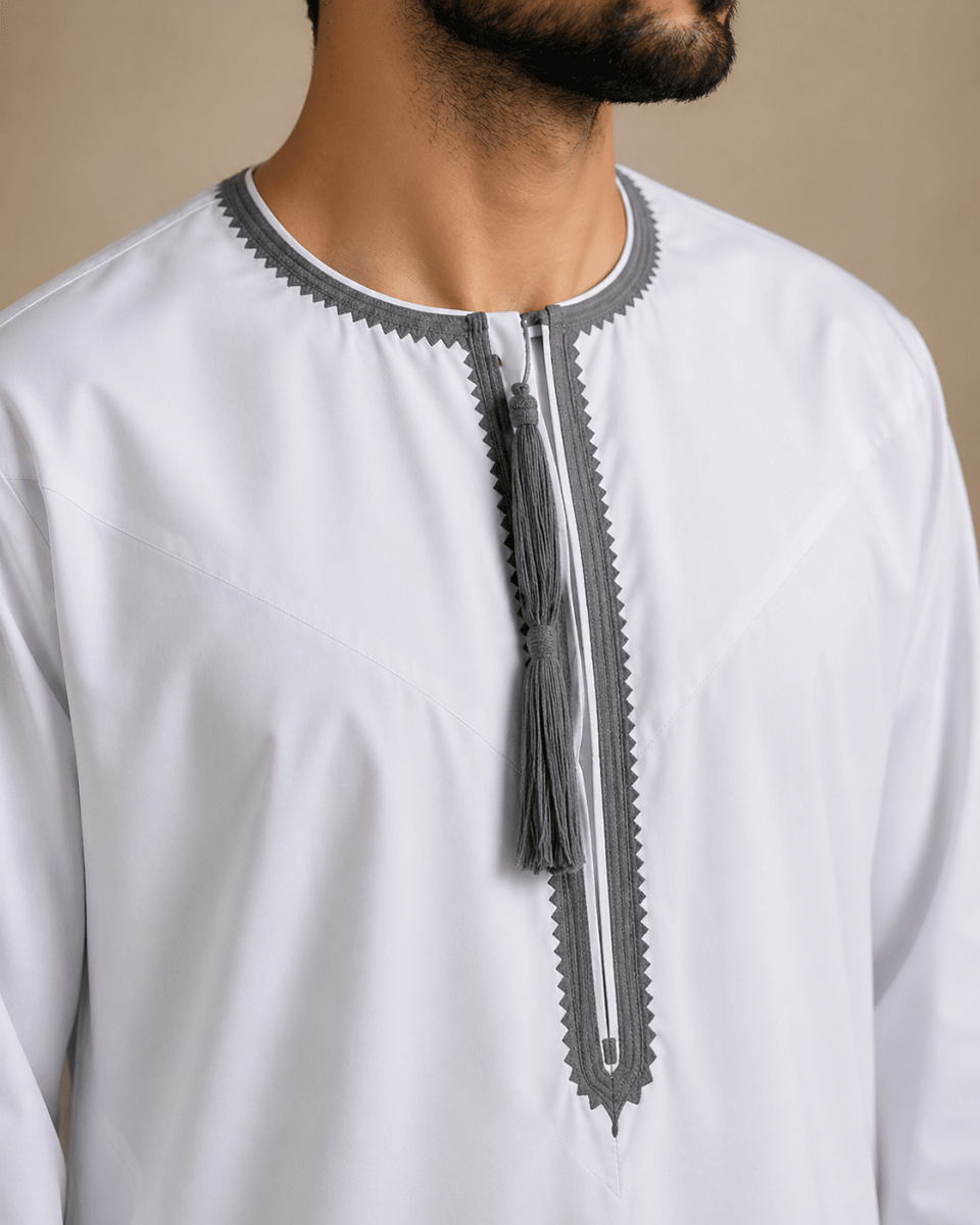 White And Grey Omani Design - Adhkar