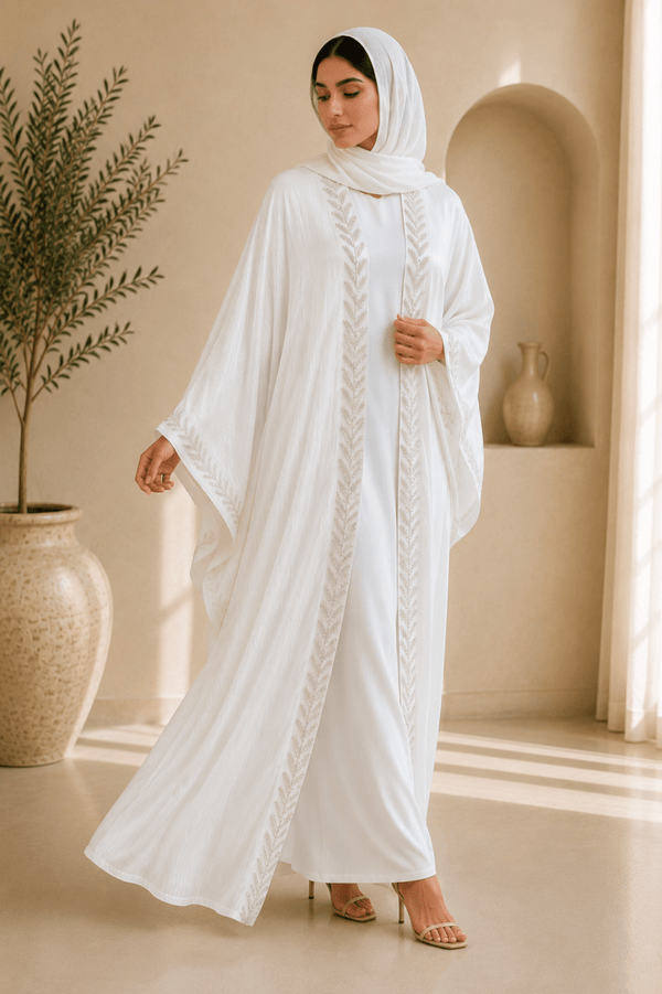 White Organza Abaya - Adhkar